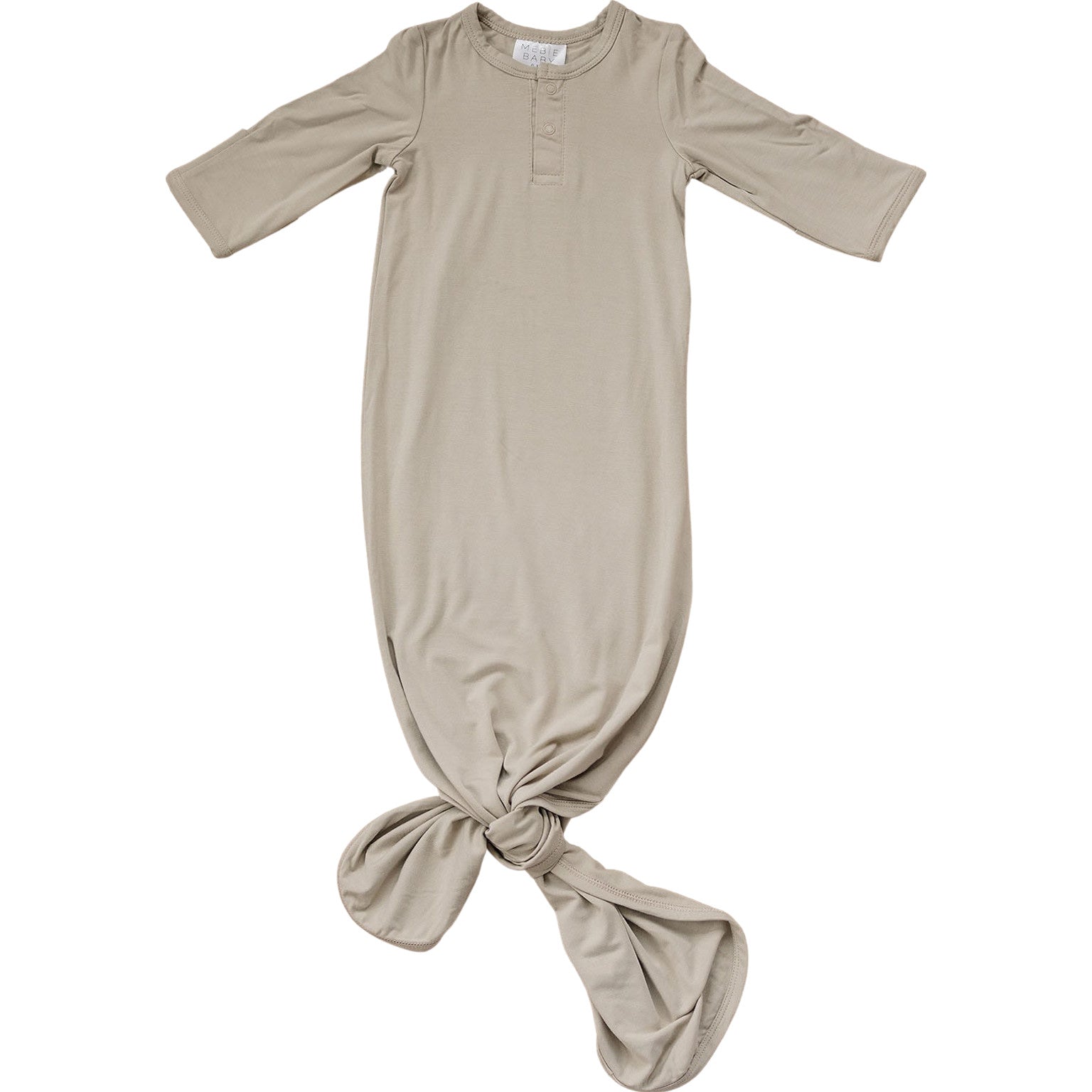 Oatmeal Bamboo Knot Gown | Milk & Baby