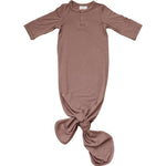 Plum Bamboo Knotted Baby Gown | Milk & Baby