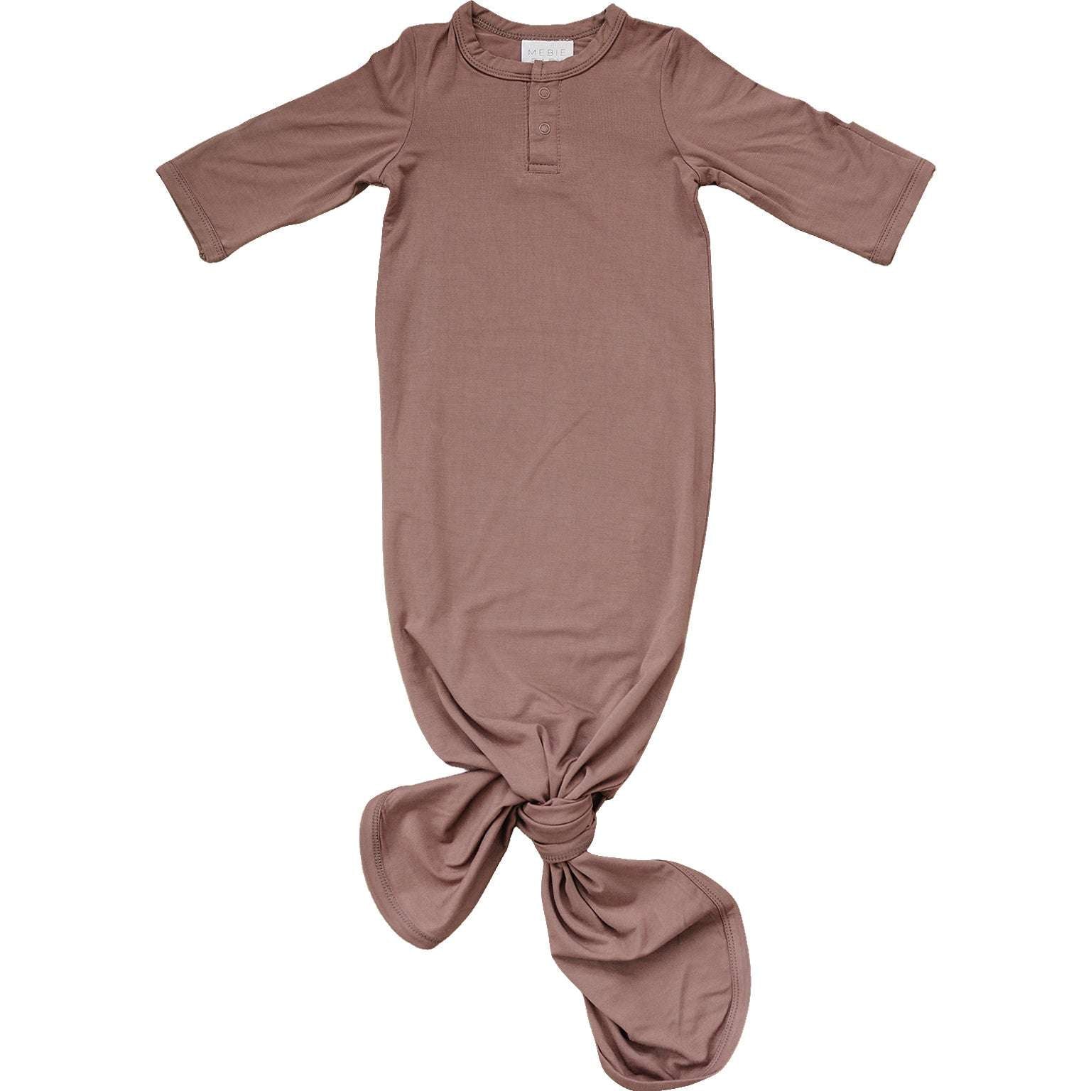 Plum Bamboo Knotted Baby Gown | Milk & Baby