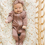 Plum Bamboo Footed Zipper | Milk & Baby