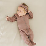 Plum Bamboo Footed Zipper | Milk & Baby