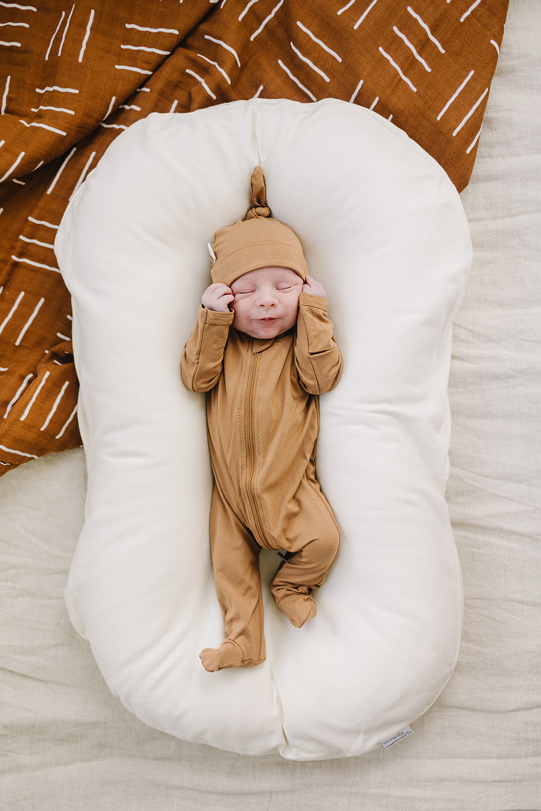 Mustard Bamboo Newborn Knot Hat | Milk & Baby