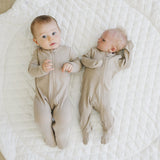 Oatmeal Organic Cotton Ribbed Zipper | Milk & Baby
