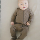 Cocoa Organic Cotton Ribbed Zipper | Milk & Baby