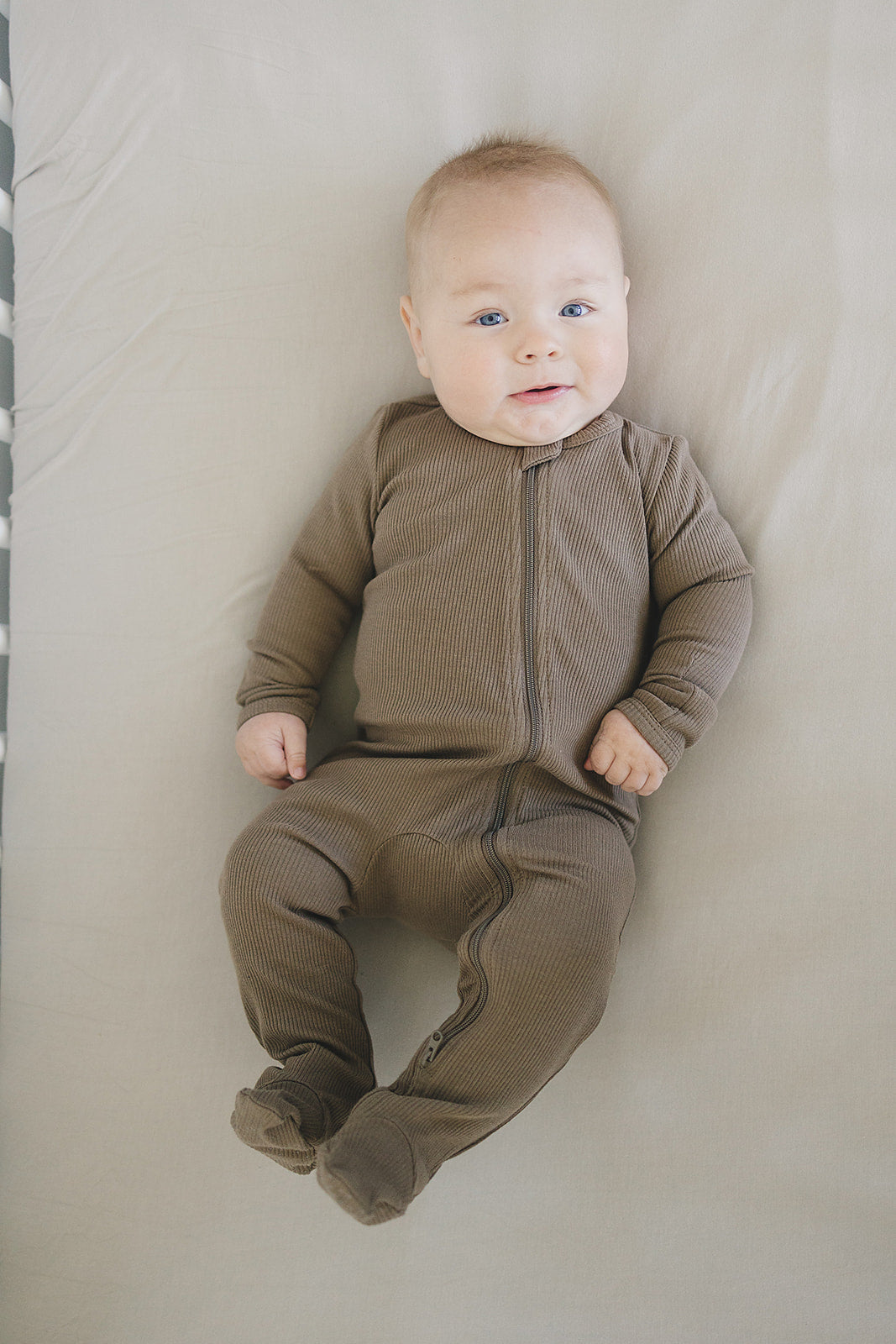 Cocoa Organic Cotton Ribbed Zipper | Milk & Baby
