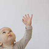 Oatmeal Organic Cotton Ribbed Zipper | Milk & Baby