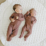 Dusty Rose Organic Cotton Ribbed Zipper