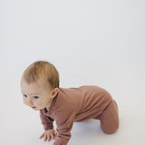 Dusty Rose Organic Cotton Ribbed Zipper | Milk & Baby