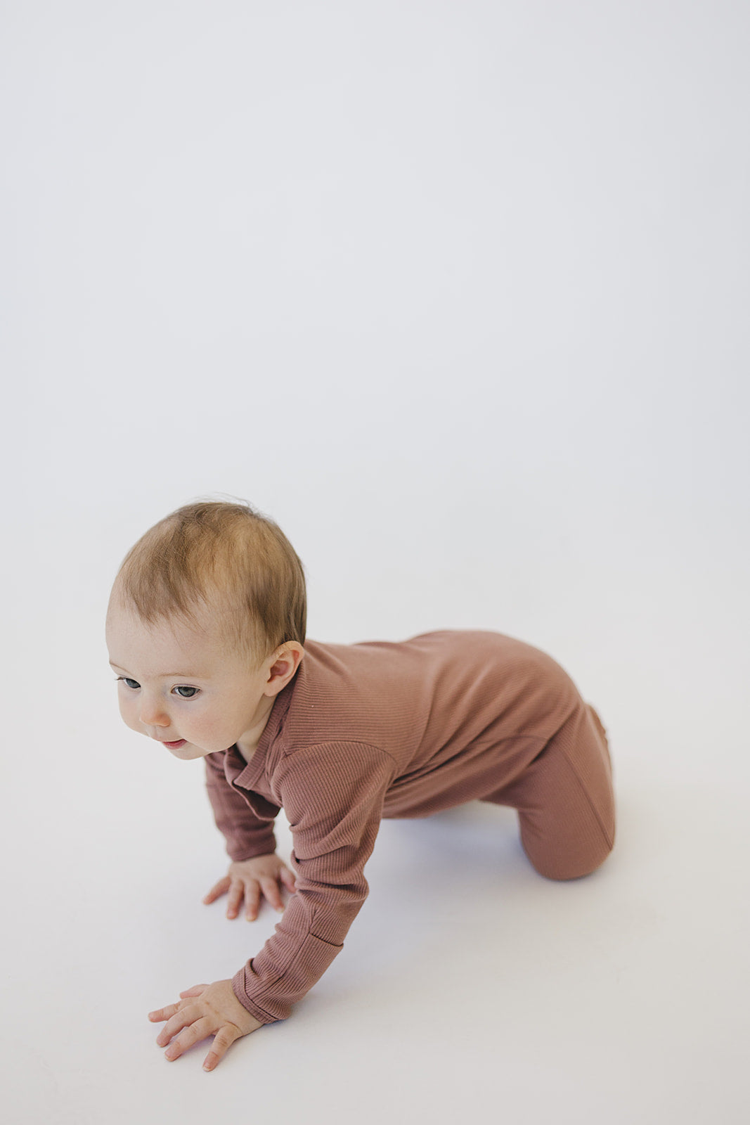 Dusty Rose Organic Cotton Ribbed Zipper | Milk & Baby