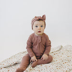 Dusty Rose Organic Cotton Ribbed Zipper | Milk & Baby
