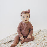 Dusty Rose Organic Cotton Ribbed Zipper | Milk & Baby