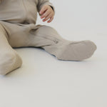 Oatmeal Organic Cotton Ribbed Zipper | Milk & Baby