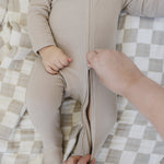Oatmeal Organic Cotton Ribbed Zipper | Milk & Baby