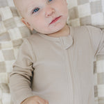 Oatmeal Organic Cotton Ribbed Zipper | Milk & Baby