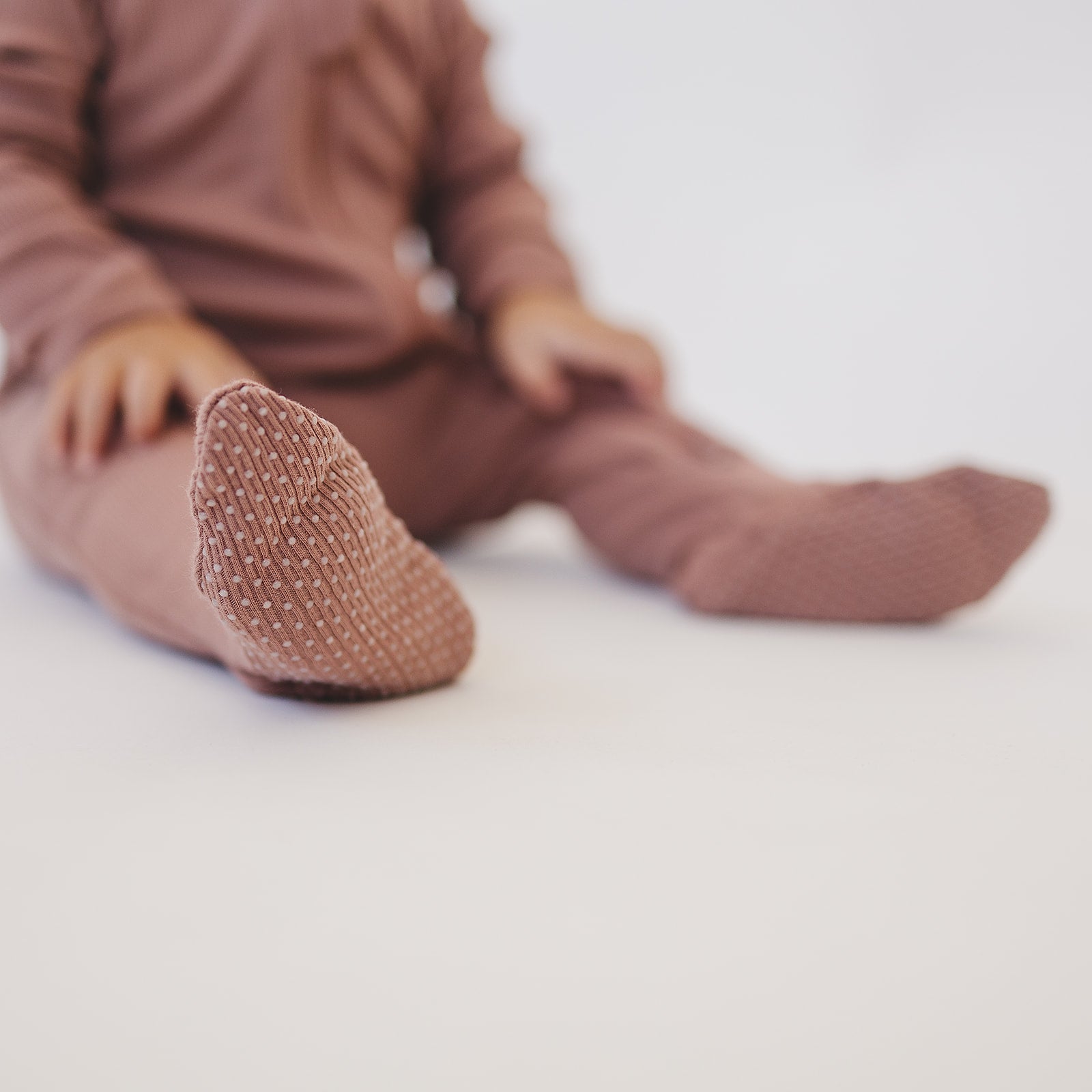 Dusty Rose Organic Cotton Ribbed Zipper | Milk & Baby