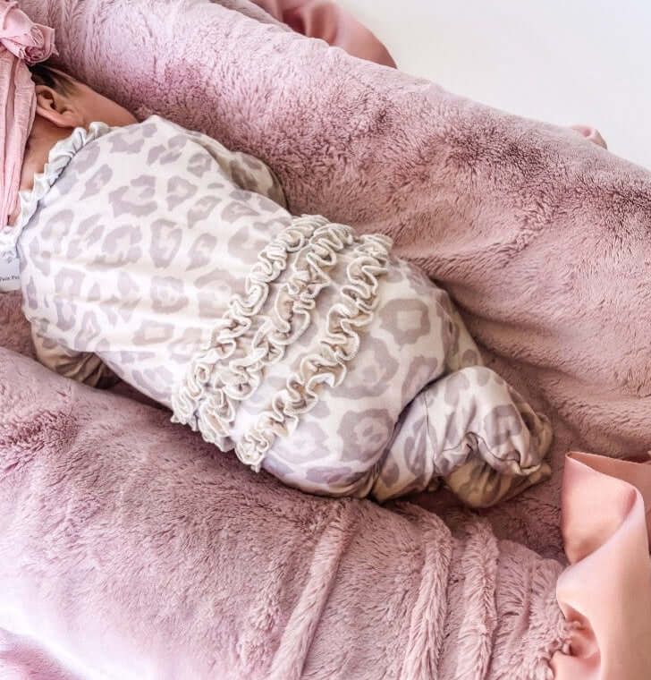 Natural Leopard | Convertible Ruffle Bamboo Zip Footie