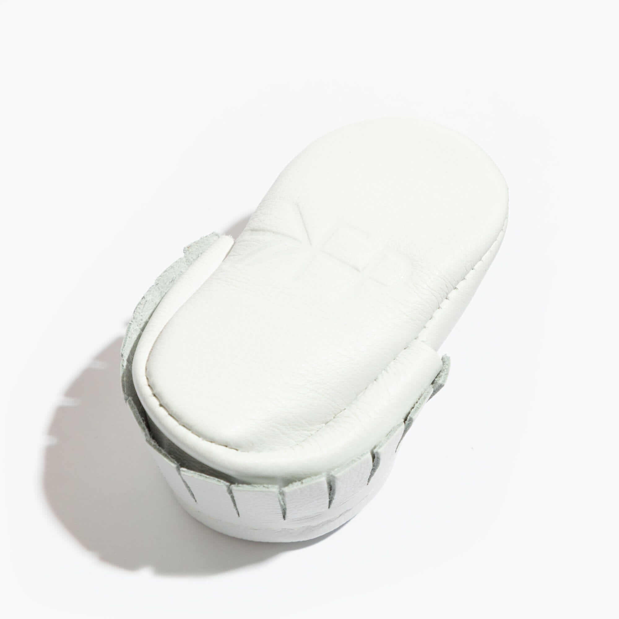 Newborn Bright White Moccasin Baby Shoe | Milk & Baby