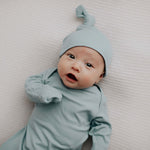 Blue Bird Ribbed Knotted Gown | Milk & Baby