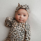 Leopard Knotted Newborn Baby Gown
