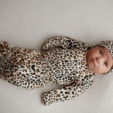 Leopard Knotted Newborn Baby Gown