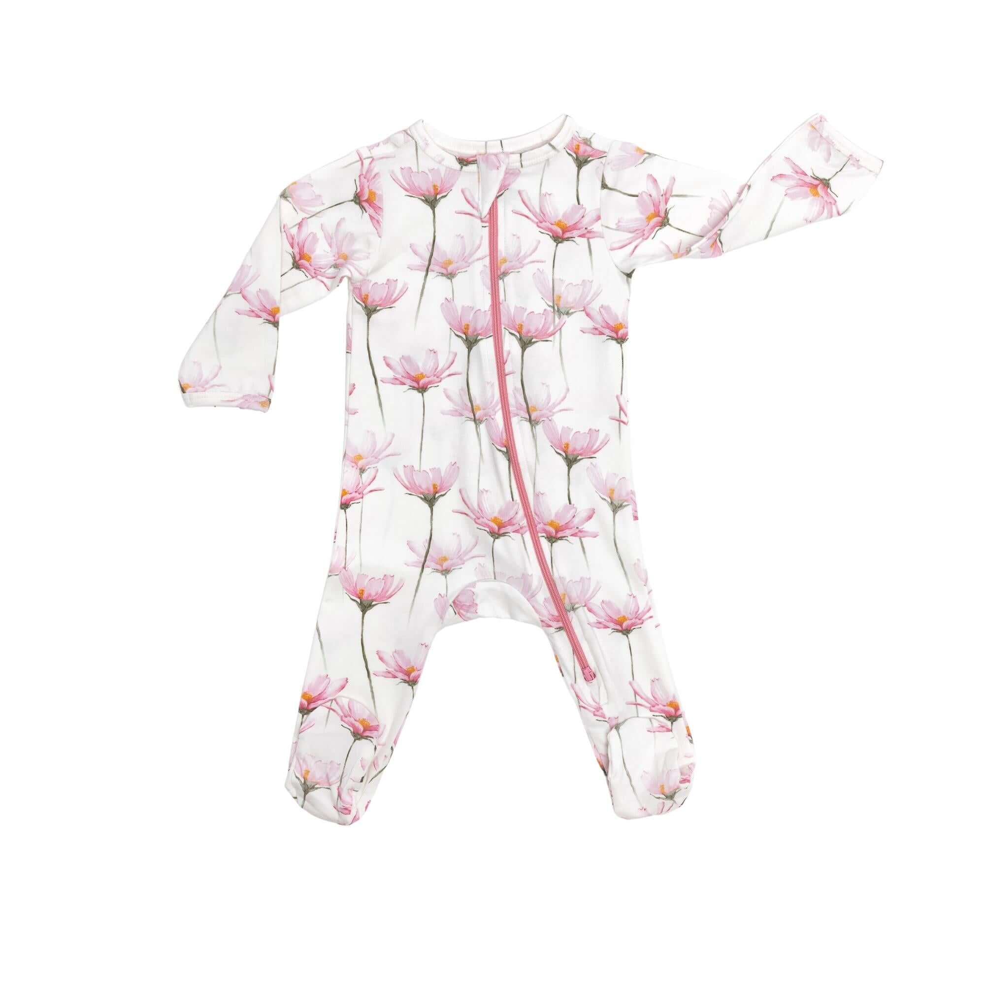 Pink Petals | Organic Footie | Milk & Baby