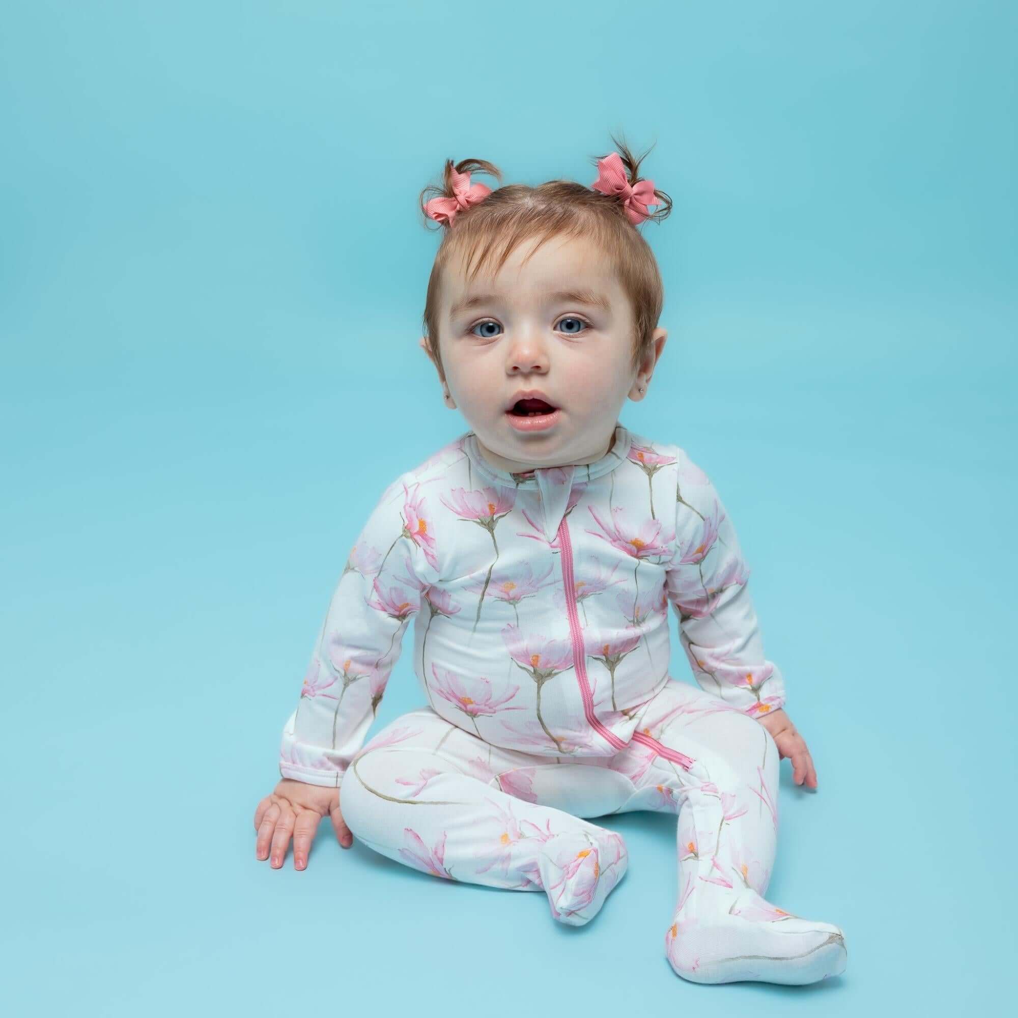 Pink Petals | Organic Footie | Milk & Baby