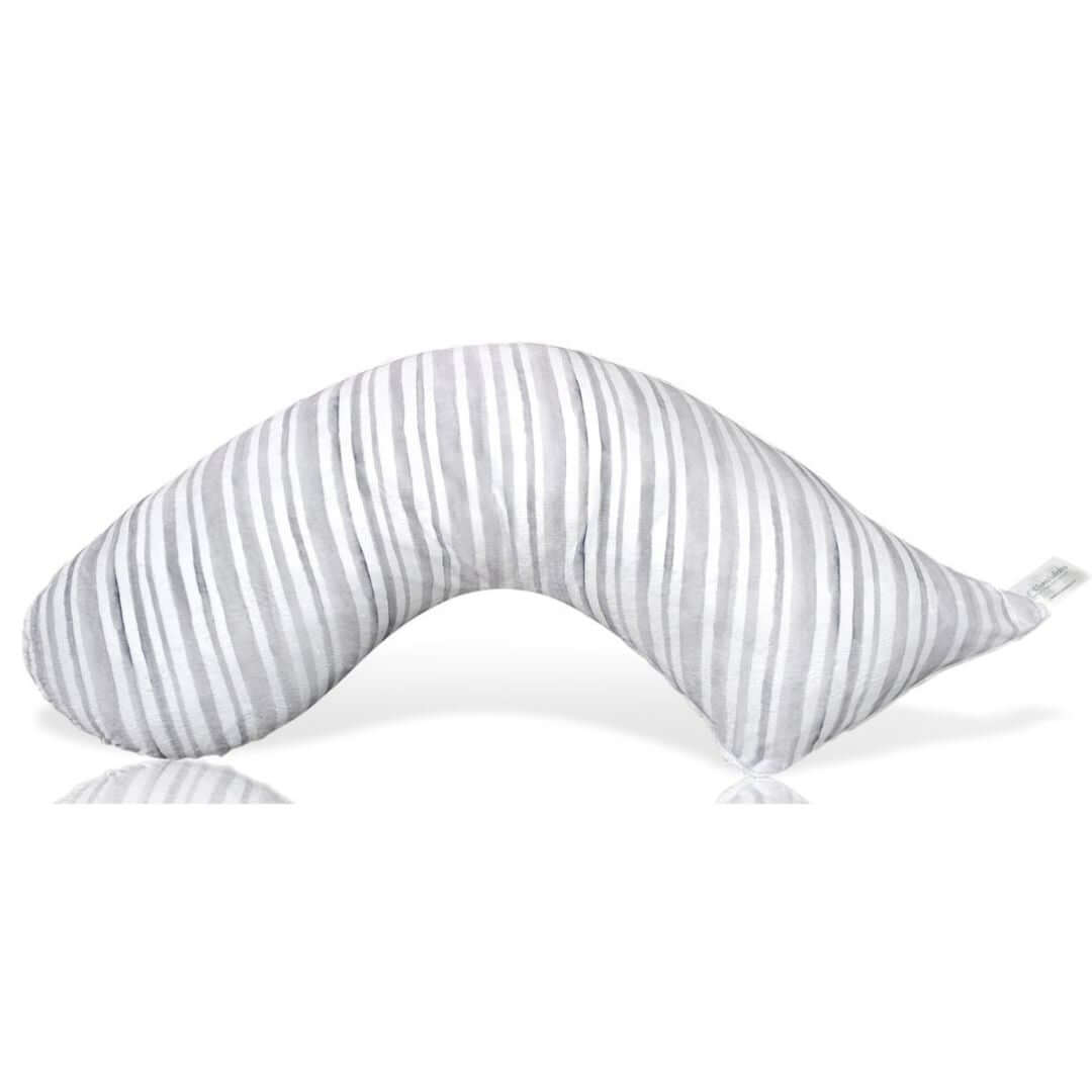 Luna Lullaby Nursing Pillow Grey Stripe - NEW PATTERN!!!! | Milk & Baby