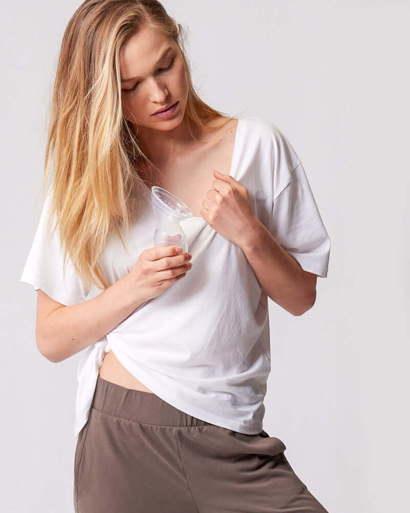 Everywhere Nursing & Maternity V-Neck Tee | White | Milk & Baby