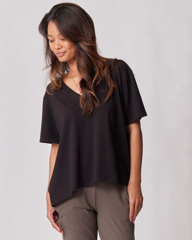 Everywhere Nursing & Maternity V-Neck Tee | Black | Milk & Baby