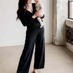 Nursing & Maternity Everywhere Long-Sleeve Wrap Blouse | Black | Milk & Baby
