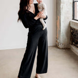 Nursing & Maternity Everywhere Long-Sleeve Wrap Blouse | Black | Milk & Baby