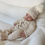 Classic Chunky Knit Jumpsuit | French Cream | Milk & Baby