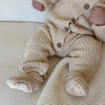 Classic Chunky Knit Jumpsuit | French Cream | Milk & Baby