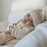 Classic Chunky Knit Jumpsuit | French Cream | Milk & Baby