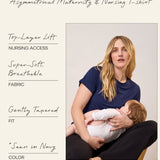 Everyday Asymmetrical Nursing T-shirt | Lavender Mist