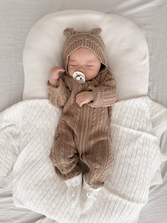 Luna + Luca Baby Bear Jumpsuit | Acorn | Milk & Baby