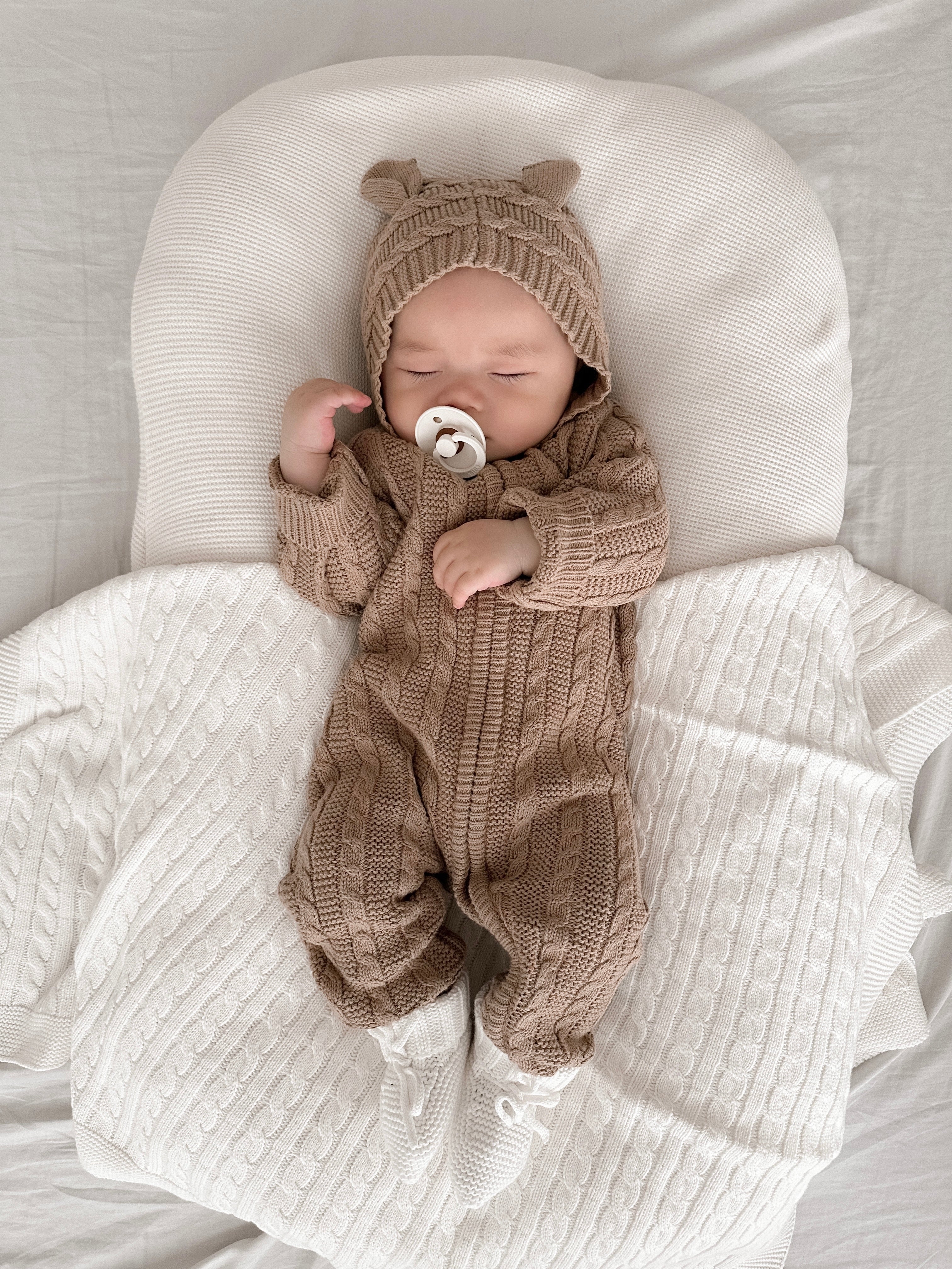 Luna + Luca Baby Bear Jumpsuit | Acorn | Milk & Baby