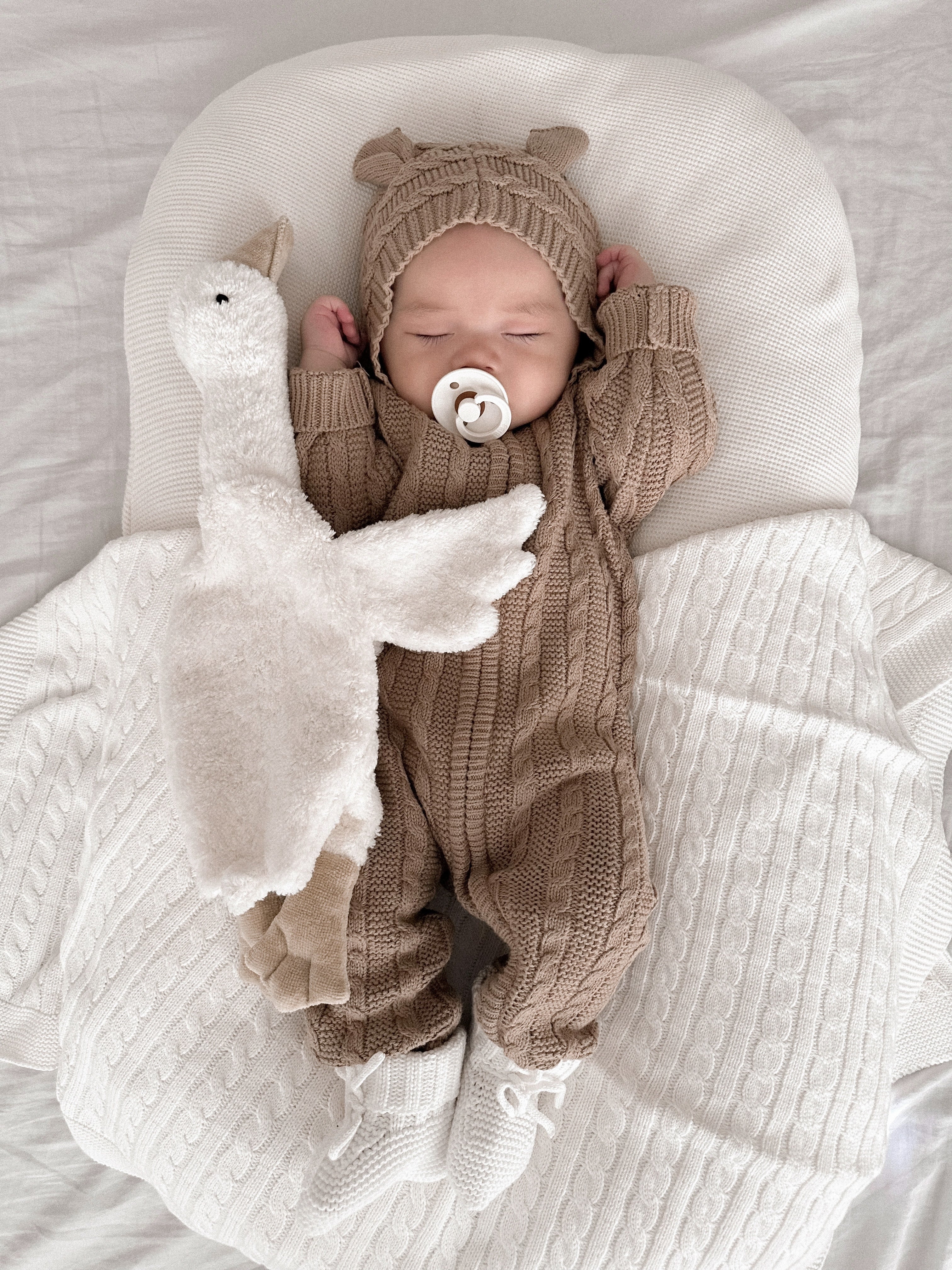 Luna + Luca Baby Bear Jumpsuit | Acorn | Milk & Baby