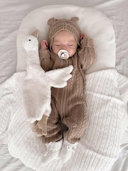 Luna + Luca Baby Bear Jumpsuit | Acorn Milk & Baby