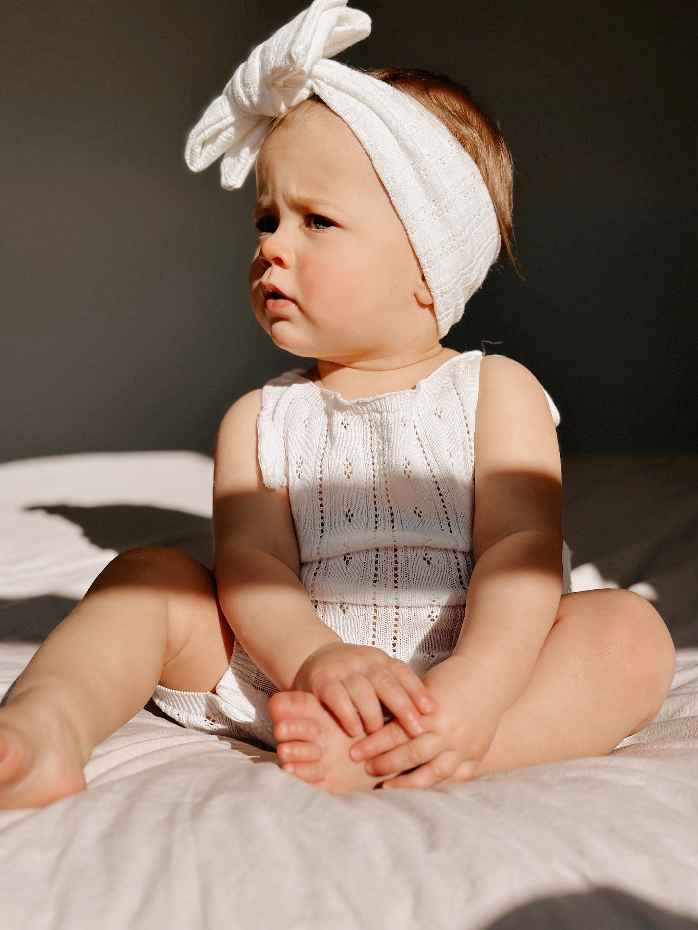 Luna + Luca Pointelle Romper - White | Milk & Baby