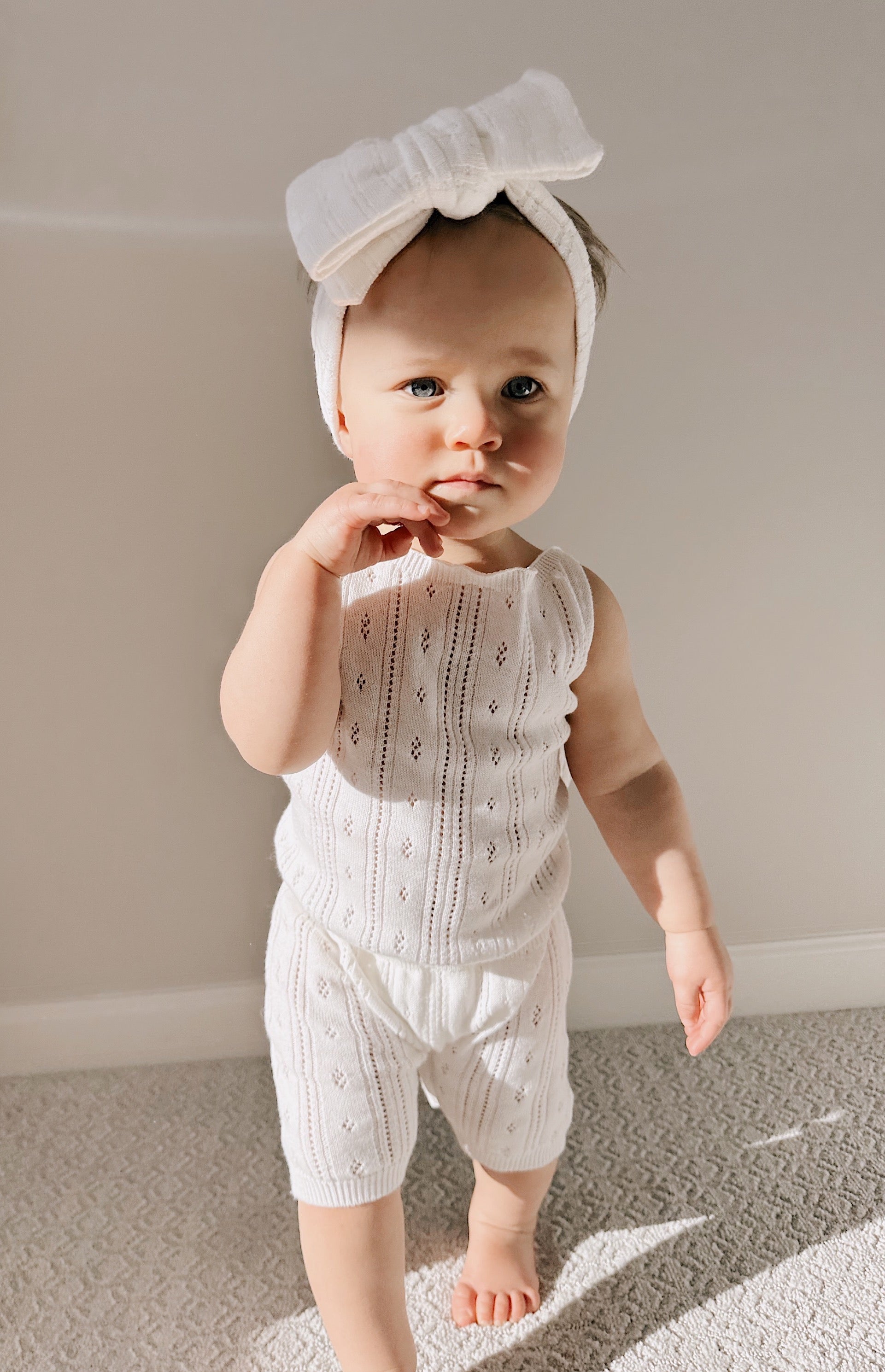 Luna + Luca Pointelle Romper - White | Milk & Baby