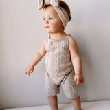 Luna + Luca Pointelle Romper - Heather Beige | Milk & Baby