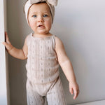Luna + Luca Pointelle Romper - Heather Beige | Milk & Baby