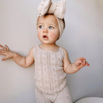 Luna + Luca Pointelle Romper - Heather Beige | Milk & Baby