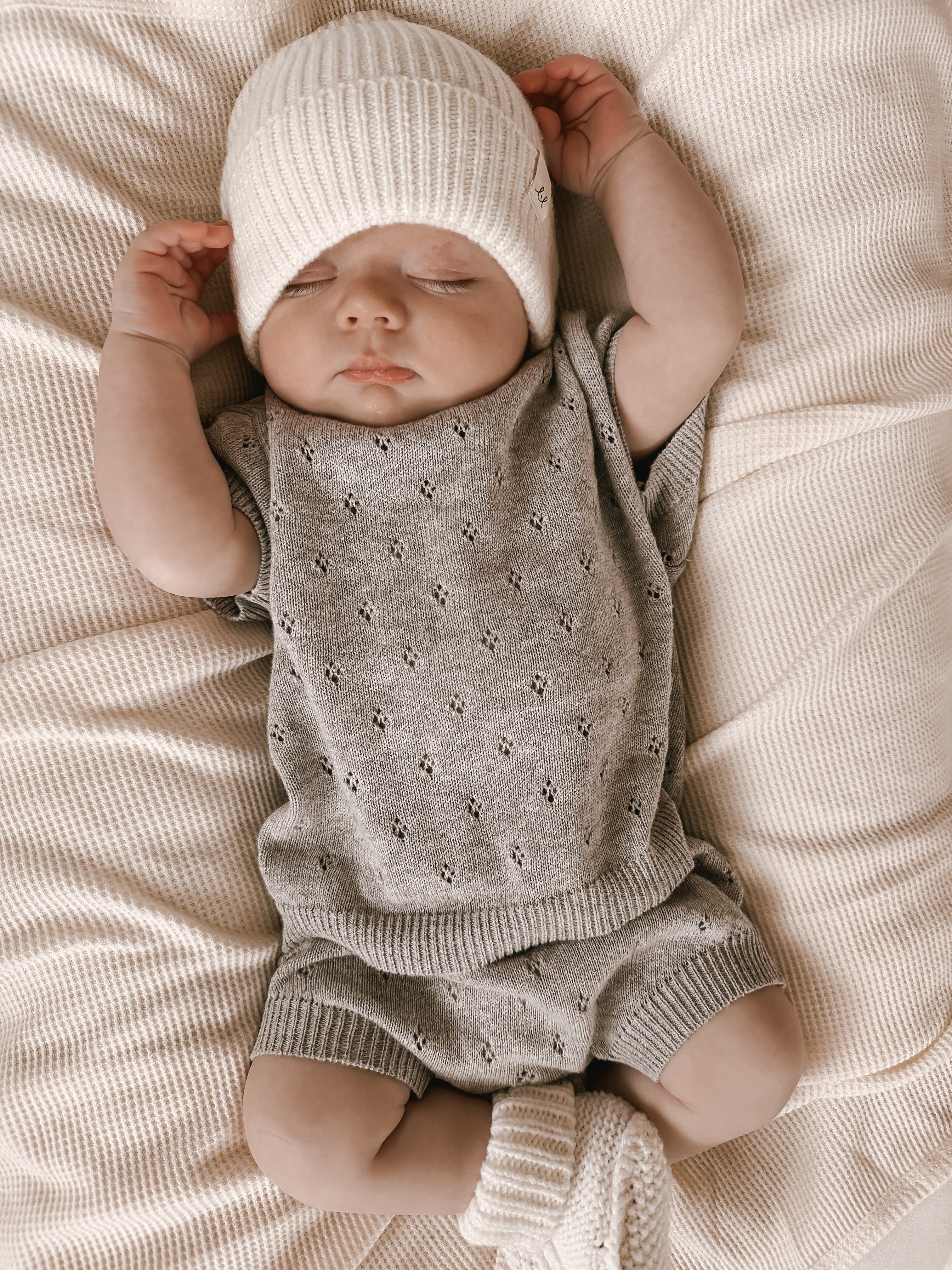 Luna + Luca Pointelle Set - Heather Gray | Milk & Baby