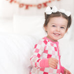 Dreamy Pink Checkers Dream Romper | Milk & Baby