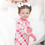 Dreamy Pink Checkers Dream Romper | Milk & Baby