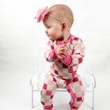 Dreamy Pink Checkers Dream Romper | Milk & Baby