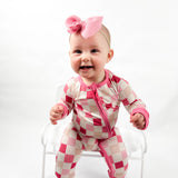 Dreamy Pink Checkers Dream Romper | Milk & Baby