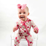 Dreamy Pink Checkers Dream Baby Romper Milk & Baby